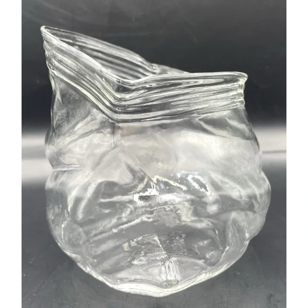 Dainty Realistic Unzipped Glass Sack Bag/Bowl/Jar